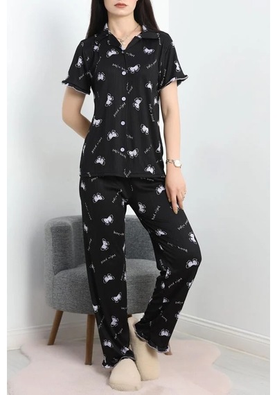 Seka Store Seka Pegasus Fırfırlı Düğmeli Pijama Takımı Siyahmavi - 671.1287. Çok Renkli Seka Store Seka Pegasus Fırfırlı Düğmeli Pijama Takımı Siyahmavi - 671.1287. Çok Renkli