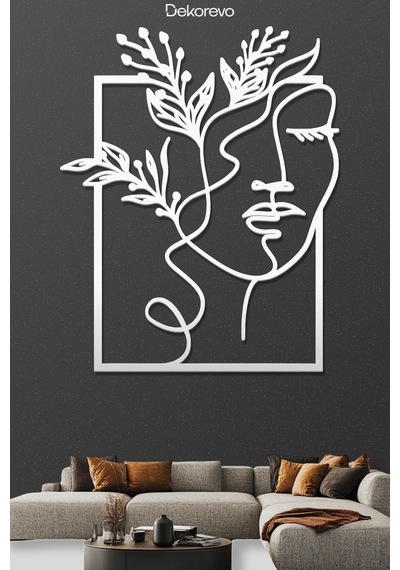 Uyuyan Güzel Metal Duvar Tablosu - Metal Duvar Sanatı - Beyaz - 60 X 75 Cm