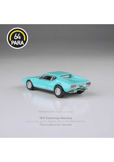 Para64 De Tomaso Pantera 1972 Verde Aqua Lights Down Pa-55645 Çok Renkli