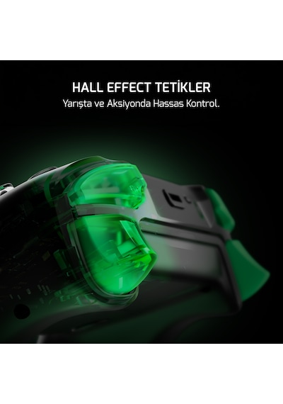 GamePower Vitrus Hall Effect Joystickli Kablosuz Siyah Gamepad 2.4G Bluetooth PC Uyumlu