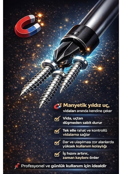 2 Li Tornavida Seti, 1 Düz, 1 Yıldız Tornavida Ergonomik Kaymaz Sap, Uzun Ömürlü Çelik Uç, Ev, Ofis Ve Profesyonel Kullanım