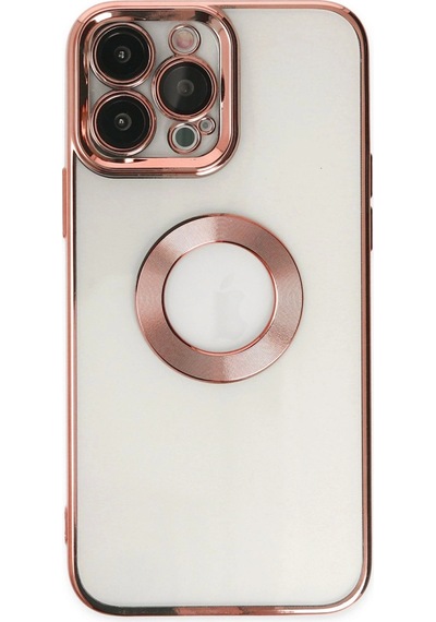 Apple Uyumlu iPhone 14 Pro Max Kılıf Slot Silikon Gül Altın