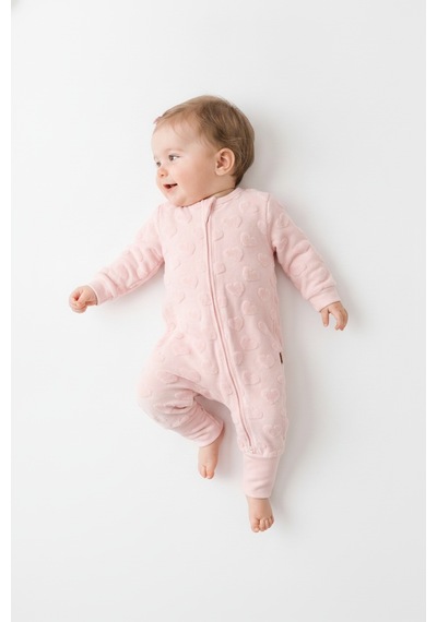 Tiffany Baby & Kids Puffy Cloudy Tasarımlı Fermuarlı Patiksiz Tulum Toz Pembe