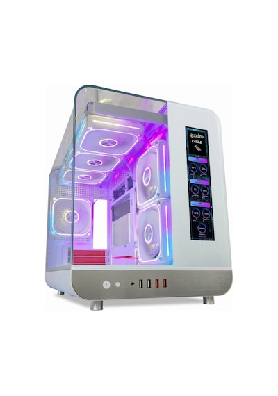 Quadro Qx100 Eagle Usb 3.2 Rgb Atx Mid Tower Beyaz Kasa