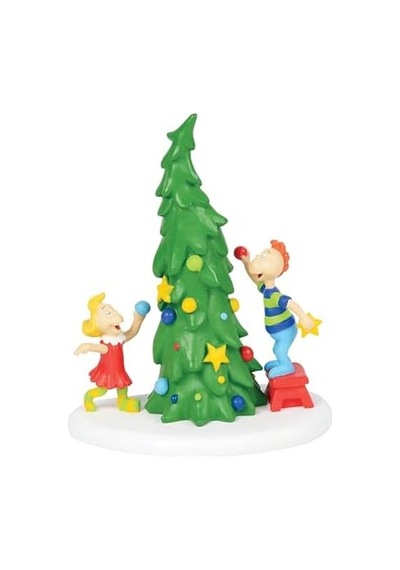 Department 56 Dr. Seuss The Grinch Village Accessories Whoville Noel Ağacı Figürü, 10 Cm, Çok Renkli