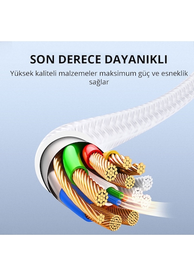 Aukey Cb-ncl1-wh Naylon Örgülü 3a 480 Mbps Type-c To Lightning Şarj Kablosu 1.8 M - Beyaz