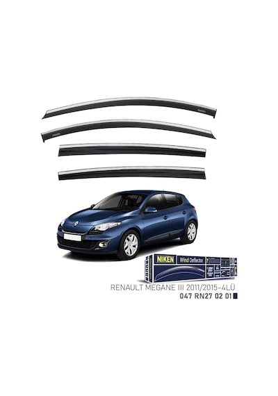 Niken Renault Megane Iıı 2011-2015 Kromlu Cam Rüzgarlığı 4'lü - Ekolmaks