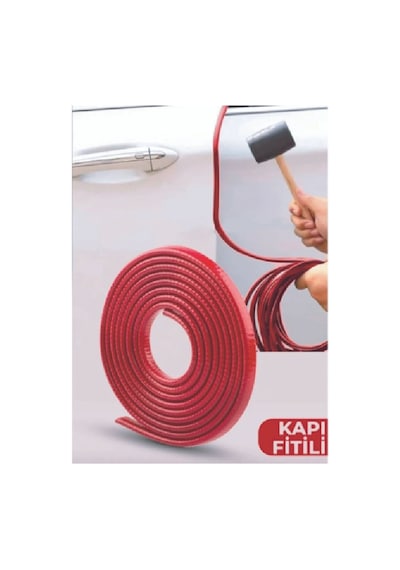 Oto Araç Kapı Koruma Fitili 5 Metre Kırmızı Çarpma Çizilme Önleyici Fitil