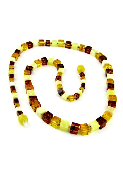 Ambergold Kehribar Kolye Küp Kesim Damla Kehribardan Kly311 Çok Renkli