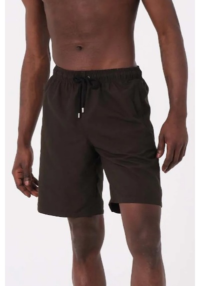 Miami Beach Haki Uzun Boy Basic Model Su İtici Özellikli Düz Renk Erkek Plaj Deniz Şort Mayo - 2206-haki 001