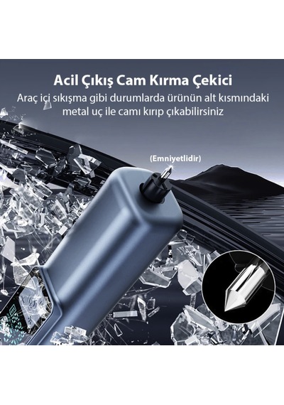 Çok Fonksiyonlu Şarjlı Çok Güçlü Araç Şişirme Pompası Tekerlek Şişirme Pompası Powerbanklı