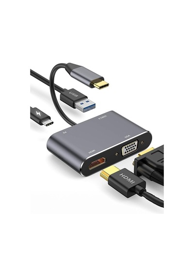 5in1 Type-c Usb 3.1 Hdmı Çevirici Dönüştürücü Hub. 4k Uhd Fullhd