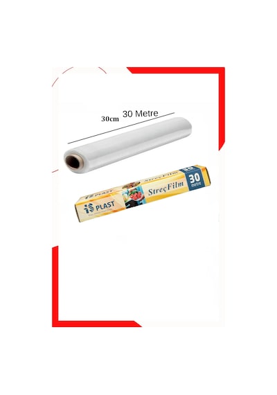 Gıda Streç Film Streç Film Kutulu 30cm X 30metre Yiyecek Tazelik Koruma Streç Film Rulosu 2 Adet