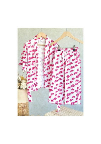 Poala Kids Pembe Kimono Takım