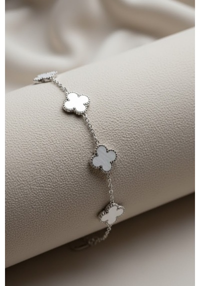 Taşlı Royal Pearl Petal Model Kadın Çelik Bileklik Diğer