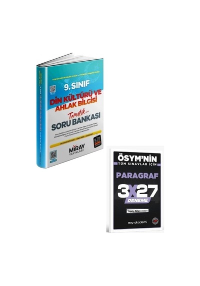 Miray 2027 9. Sınıf 2025 Din Kültürü Tematik Konu Özetli Soru Bankası+ Evp Akademi Paragraf