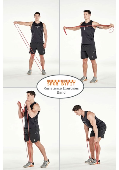 Spor Byfit 15 Kg Hafif Ve 25 Kg Orta Dirençli Set Power Güç Bandı Lastiği Kırmızı + Lila