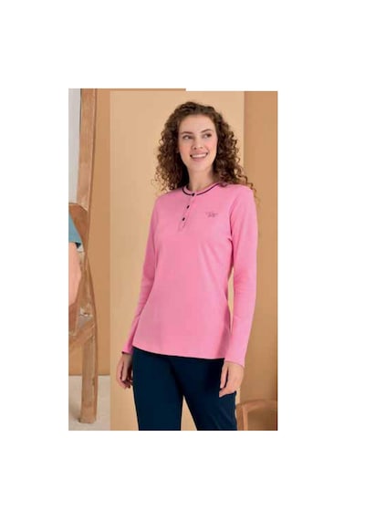 Polat 3128 Rozalinda Kadın Büyük Beden Uzun Kollu Yakası Düğmeli Pijama Takımı-pembe Pembe Polat 3128 Rozalinda Kadın Büyük Beden Uzun Kollu Yakası Düğmeli Pijama Takımı-pembe Pembe