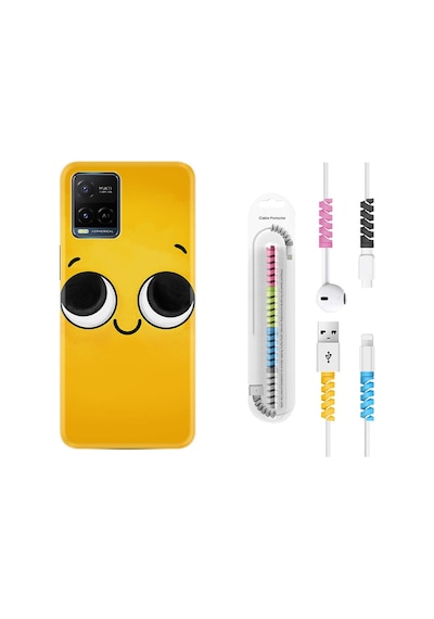 Vivo V21 Kılıf Kablo Koruyuculu Yellow 1831