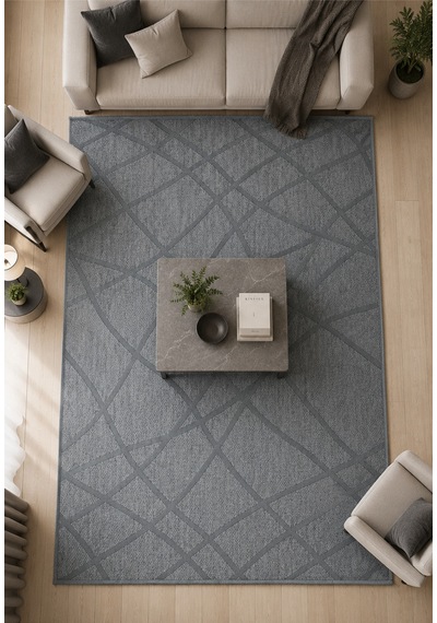 Modern Sisal 8002 Antrasit Leke Tutmayan Kaymaz Taban Salon Mutfak Koridor Balkon Halısı