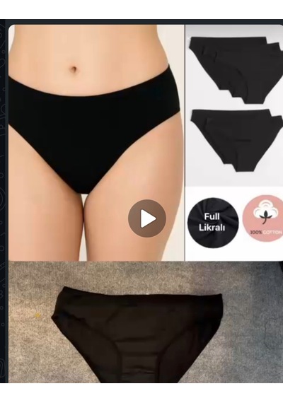 Nurivastore Siyah Bikini Külot Beyaz