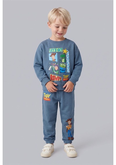 Defacto Toy Story Lisanslı Baskılı Uzun Kollu Üst Lastikli Paça Alt 2li Takım Erkek Bebek I3539a526wnbe739 Mavi-be739
