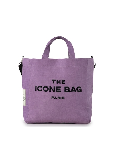 Icone Lila The Icone Bag Paris İşlemeli Tote Kadın Kol Çantası Ve Omuz Çantası Lila