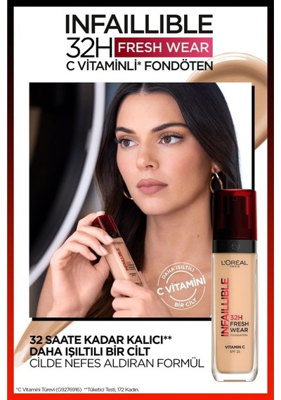Lexroo Infaillible 32h Fresh Wear C Vitaminli Fondöten - 120 Vanilla