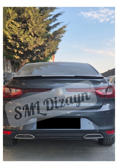 Renault Megane 4 Sedan Uyumlu Yarasa Spoiler - Parlak Siyah Piano Black Batman Tarzı Bagaj Üstü Plastik