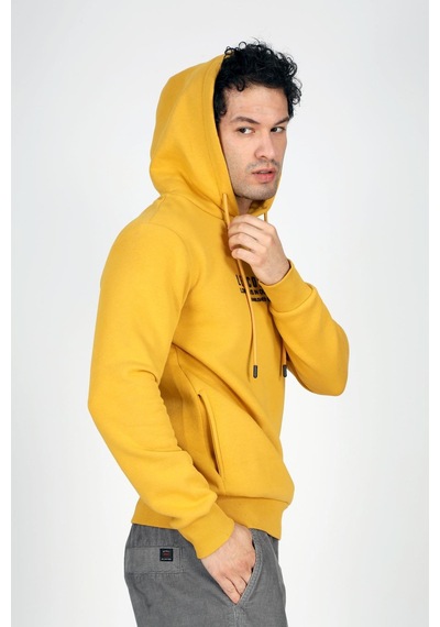 Lee Cooper Faust Erkek Kapüşonlu Sweatshirt Hardal-20416-hardal Hardal