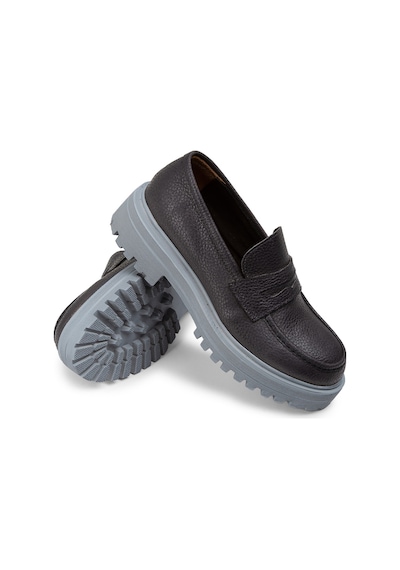 Deery Hakiki Deri Gri Loafer Kadın Ayakkabı - 01903zgrıp01 Gri
