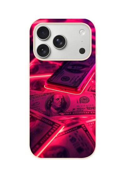 İphone 17 Pro Uyumlu Kızıl Dolarlar Baskılı Silikon Kılıf