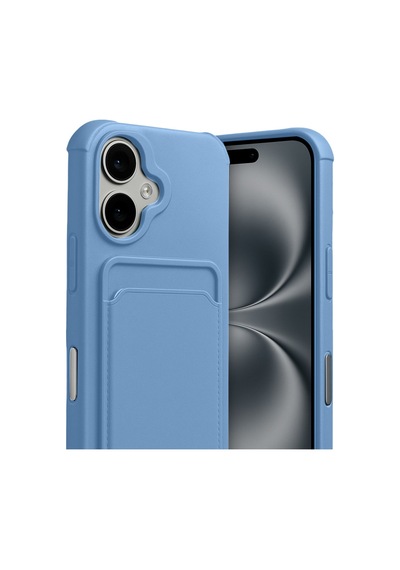 Apple iPhone  Uyumlu,  17 Kelvin Kartvizitli Silikon - Mavi