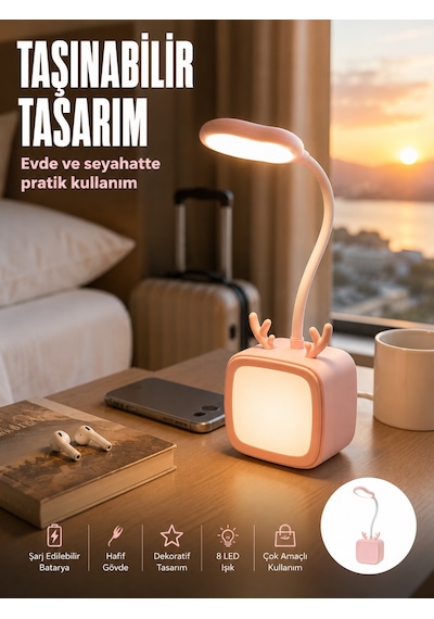 Tasarımlı Edilebilir Led Gece Lambası Çok Renkli