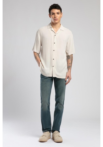 Lee Cooper Faylin Erkek Kısa Kol Dokuma Gömlek Bej-19785 Bej