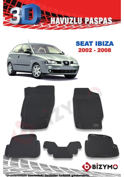 Seat Ibiza 2002-2008 3D Paspas Takımı Bizymo