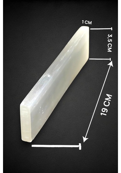 Doğal Beyaz Selenit Dikdörtgen Plaka 19 Cm 49-1