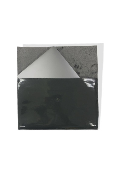 Ledcase 13.3-14 Inch Bilgisayar Evrak Çantası Rugan Deri Peluş Gri Brisa 36x24cm Gri Rugan Gri Rugan