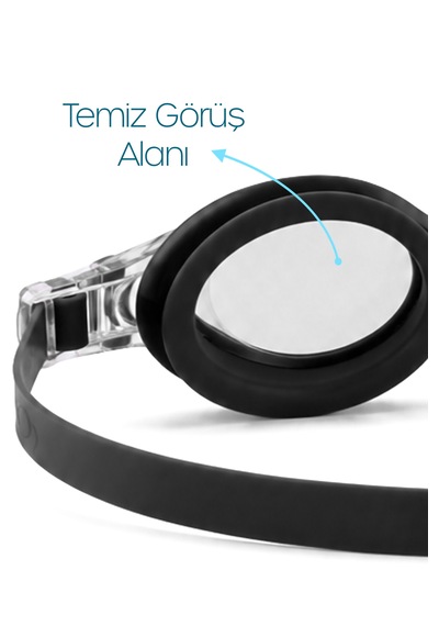 Set Yüzücü Gözlüğü Kumaş Bone Set Yüzme Havuz Deniz Gözlüğü Ve Bone Siyah