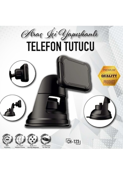 Concord CH-123 Vantuzlu Klipsi Araç İçi Telefon Tutucu