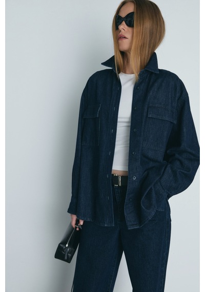 Suud Collection Mavi 88 Oversize Denim Gömlek