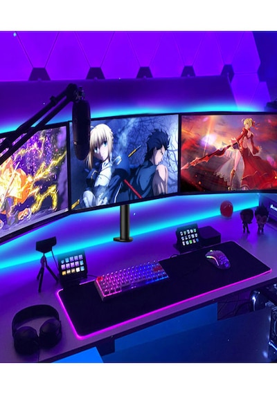 Techly 13"-24" Arası 3 Monitör Için Kelepçeli Masa Standı