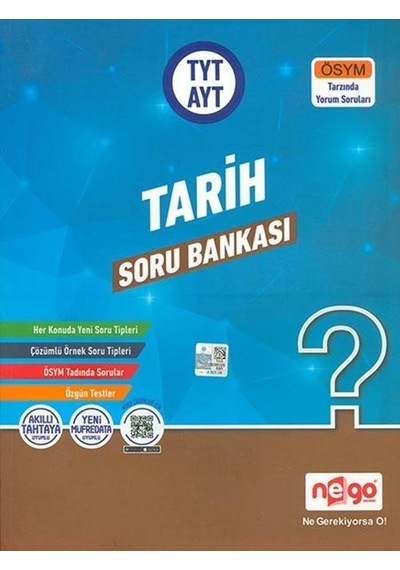 Tyt Ayt Tarih Soru Bankası Nego Yayınları N11.12002