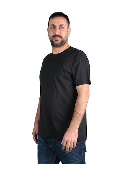 Erkek Koton Bisiklet Yaka Kısa Kollu Tişört 001