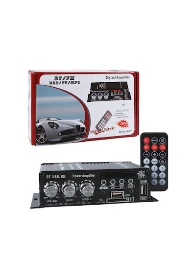 Magicvoice YW-406L12 V 100 W Motosiklet Bluetooth USB/SD 2 Kanal Pazarcı Anfi 154 x 80 x 42 MM