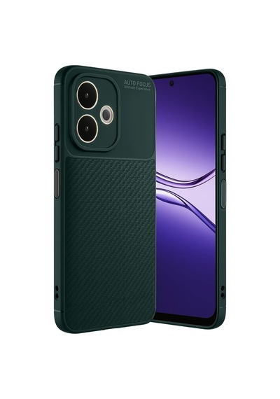 Uryport Oppo A5 Pro 4g Kılıf Auto Focus Karbon Kapak - Koyu Yeşil
