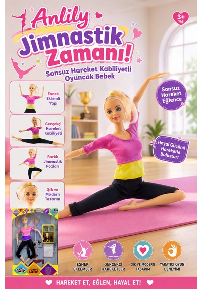 Eklemli Jimnastikçi Oyuncak Bebek Sonsuz Hareket Kabiliyetli 30 Cm