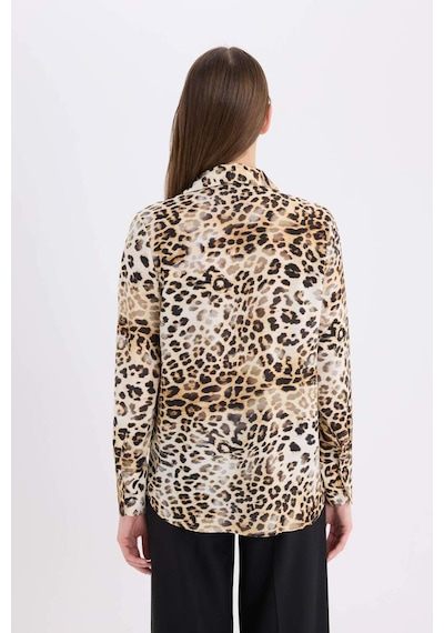 DeFacto Regular Fit Leopar Desenli Uzun Kollu Gömlek I8266AZ25SPBG362