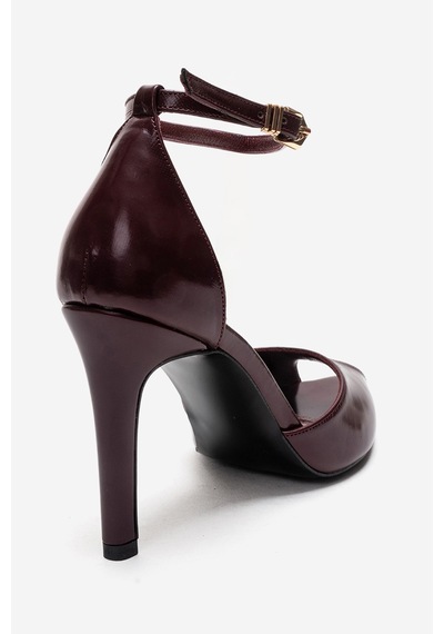 Luvishoes Dona Bordo Cilt Kadın İnce Topuklu Ayakkabı