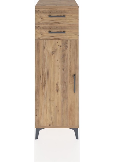 Hyperion Dolap 2 Raflı 2 Çekmeceli Tek Kapaklı 44x44x134 Çam-çam Çam